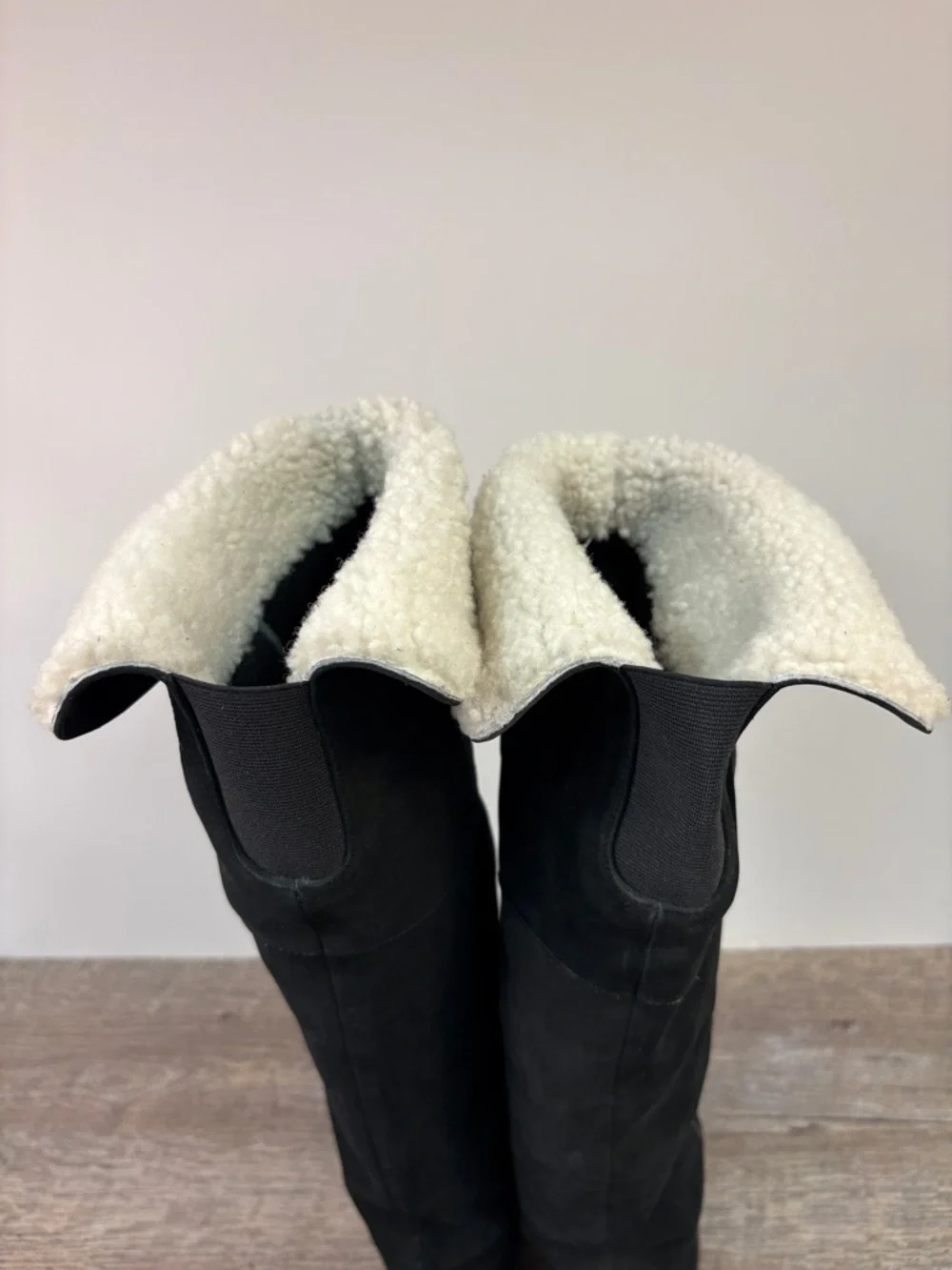 Anthropologie Candela Faux Suede Over-the-Knee Boots Black Size 7